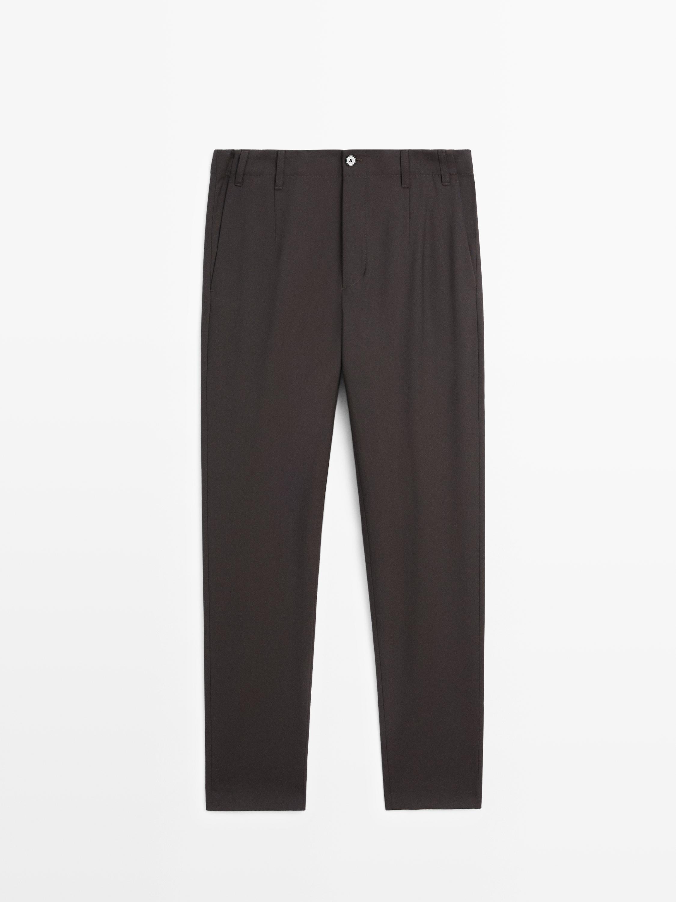 Cool wool textured trousers